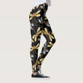 Naadloos patroon met gouden libellen leggings (Rechts)