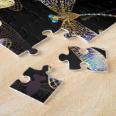 Naadloos patroon met gouden libellen legpuzzel (Zijkant)