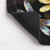 Naadloos patroon met gouden libellen muismat (Hoek)