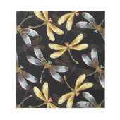 Naadloos patroon met gouden libellen notitieblok (Voorkant)