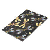 Naadloos patroon met gouden libellen notitieblok (Schuin)