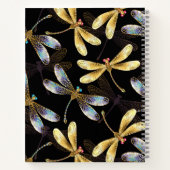 Naadloos patroon met gouden libellen notitieboek (Achterkant)