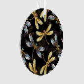 Naadloos patroon met gouden libellen ornament (voorkant)