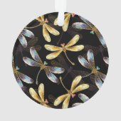 Naadloos patroon met gouden libellen ornament (achterkant)