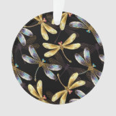 Naadloos patroon met gouden libellen ornament (voorkant)