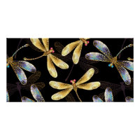 Naadloos patroon met gouden libellen