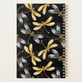 Naadloos patroon met gouden libellen planner (Achterkant)