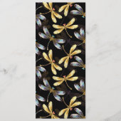 Naadloos patroon met gouden libellen programmakaart (Voorkant)