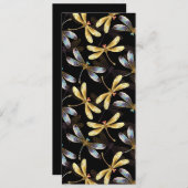 Naadloos patroon met gouden libellen programmakaart (Voorkant / Achterkant)