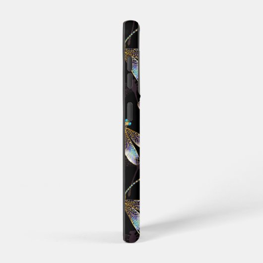 Naadloos patroon met gouden libellen samsung galaxy hoesje (Rechterkant)