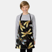 Naadloos patroon met gouden libellen schort (Gedragen)