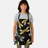 Naadloos patroon met gouden libellen schort (Insitu)