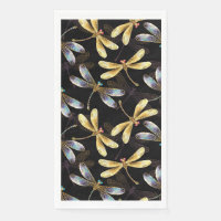 Naadloos patroon met gouden libellen