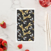 Naadloos patroon met gouden libellen servet (Insitu)