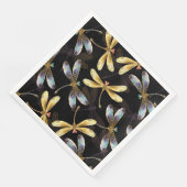 Naadloos patroon met gouden libellen servet (Hoek)