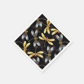 Naadloos patroon met gouden libellen servet (Hoek)