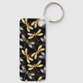 Naadloos patroon met gouden libellen sleutelhanger (Achterkant)