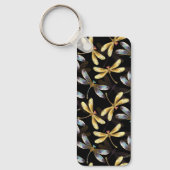 Naadloos patroon met gouden libellen sleutelhanger (Voorkant)
