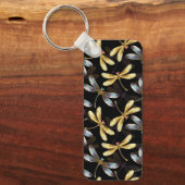 Naadloos patroon met gouden libellen sleutelhanger (Voorkant)