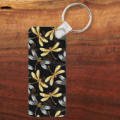 Naadloos patroon met gouden libellen sleutelhanger (Achterkant)