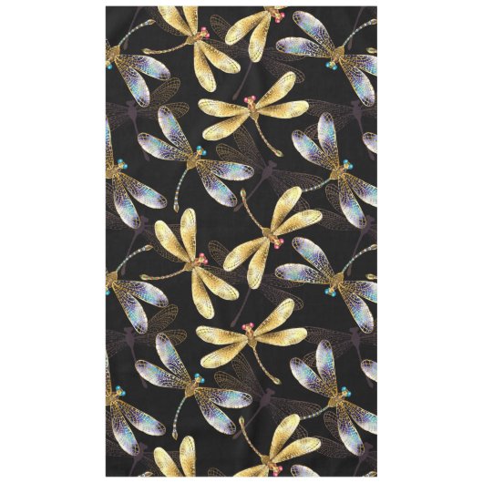 Naadloos patroon met gouden libellen tafelkleed (Voorkant)