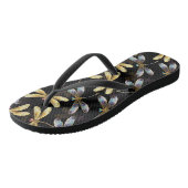 Naadloos patroon met gouden libellen teenslippers (Schuin)