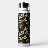 Naadloos patroon met gouden libellen waterfles (Achterkant)