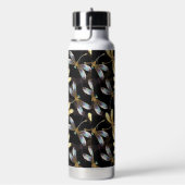 Naadloos patroon met gouden libellen waterfles (Rechts)