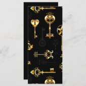 Naadloos patroon met gouden sleutels (Voorkant / Achterkant)