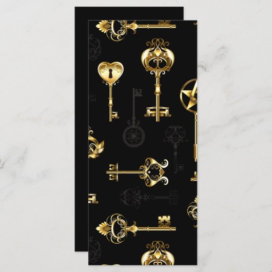 Naadloos patroon met gouden sleutels (Voorkant / Achterkant)