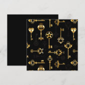 Naadloos patroon met gouden sleutels (Voorkant / Achterkant)