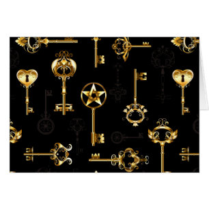 Naadloos patroon met gouden sleutels