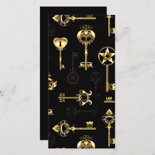 Naadloos patroon met gouden sleutels (Voorkant / Achterkant)