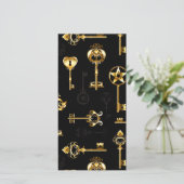 Naadloos patroon met gouden sleutels (Staand voorkant)