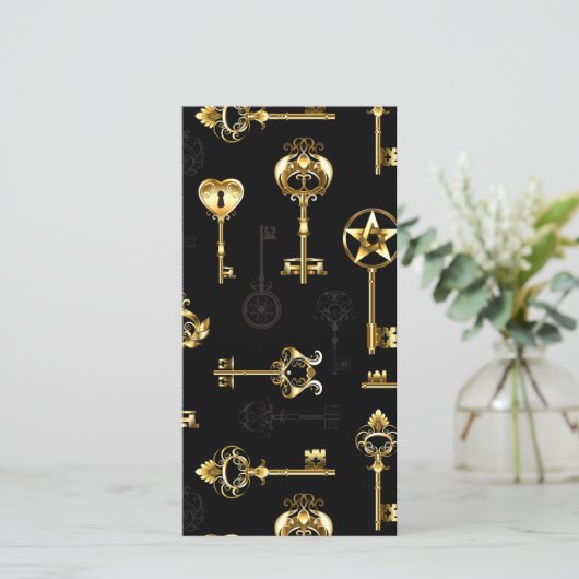 Naadloos patroon met gouden sleutels (Staand voorkant)