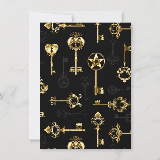 Naadloos patroon met gouden sleutels (Voorkant)