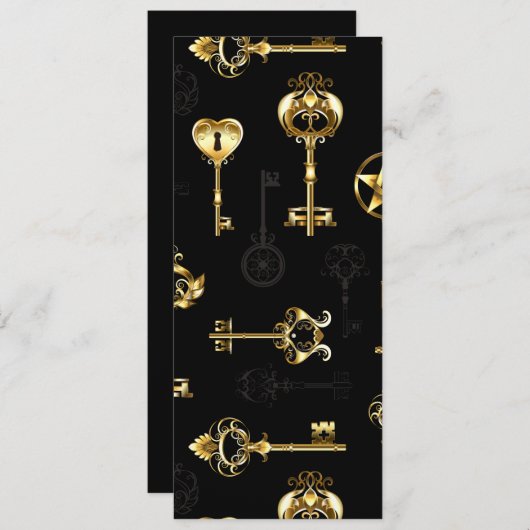 Naadloos patroon met gouden sleutels aankondiging (Voorkant / Achterkant)