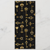 Naadloos patroon met gouden sleutels advieskaart (Voorkant)