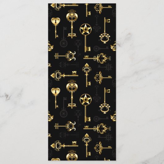Naadloos patroon met gouden sleutels advieskaart (Voorkant)