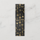 Naadloos patroon met gouden sleutels afsprakenkaart (Buitenkant ongevouwen)