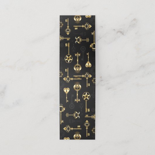 Naadloos patroon met gouden sleutels afsprakenkaart (Buitenkant ongevouwen)