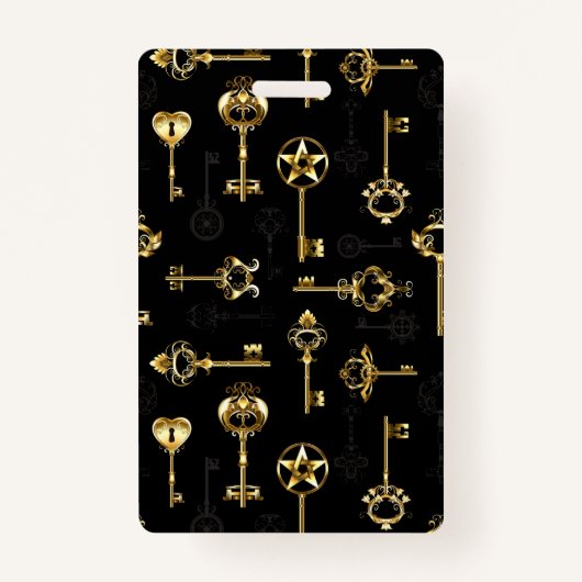 Naadloos patroon met gouden sleutels badge (Voorkant)