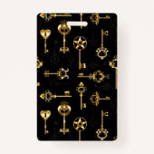 Naadloos patroon met gouden sleutels badge (Achterkant)