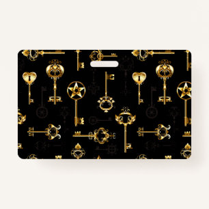 Naadloos patroon met gouden sleutels badge