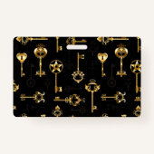 Naadloos patroon met gouden sleutels badge (Achterkant)