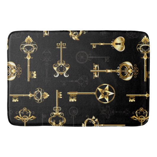 Naadloos patroon met gouden sleutels badmat (Voorkant)