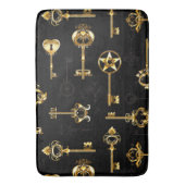 Naadloos patroon met gouden sleutels badmat (Voorkant Verticaal)