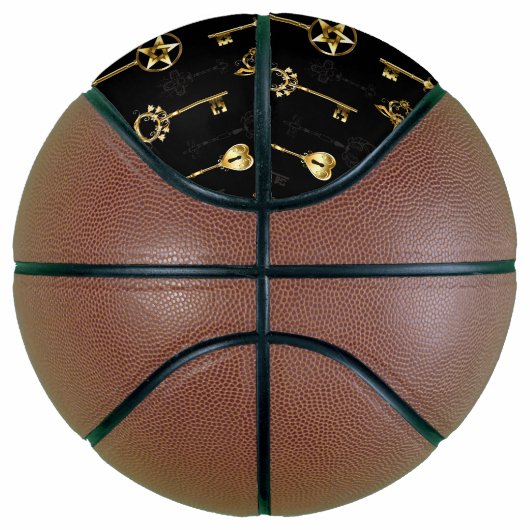 Naadloos patroon met gouden sleutels basketbal (Rechts)