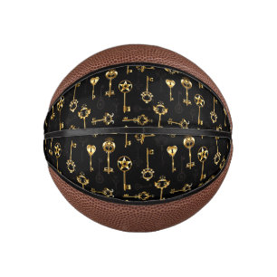 Naadloos patroon met gouden sleutels basketbal