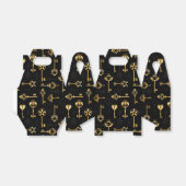 Naadloos patroon met gouden sleutels bedankdoosjes (Uitgevouwen)